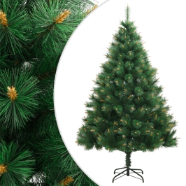 Árbol de Navidad artificial con bisagras y soporte 210 cm