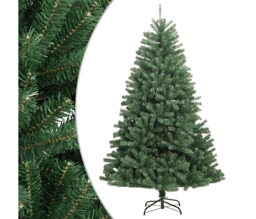 Árbol de Navidad artificial con bisagras y soporte verde 120 cm