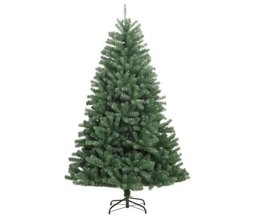 Árbol de Navidad artificial con bisagras y soporte verde 120 cm