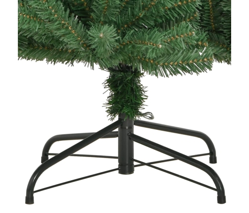 Árbol de Navidad artificial con bisagras y soporte verde 120 cm