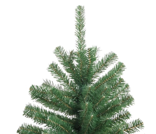 Árbol de Navidad artificial con bisagras y soporte verde 120 cm