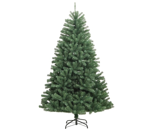 Árbol de Navidad artificial con bisagras y soporte verde 150 cm