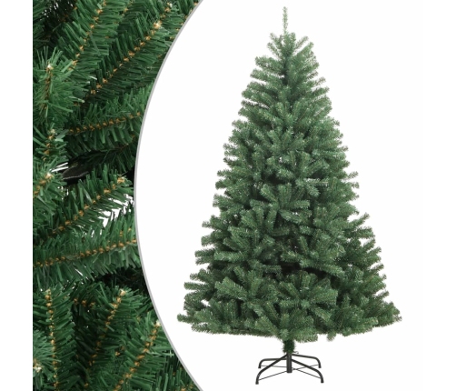 Árbol de Navidad artificial con bisagras y soporte verde 180 cm