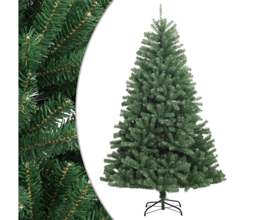 Árbol de Navidad artificial con bisagras y soporte verde 300 cm