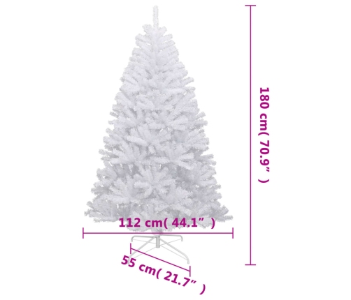 Árbol de Navidad artificial con bisagras y nieve flocada 180 cm