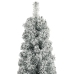 Árbol Navidad estrecho con soporte y nieve artificial PVC 270cm