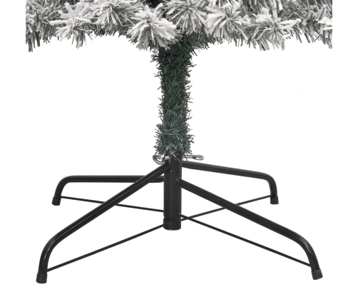 Árbol Navidad estrecho con soporte y nieve artificial PVC 270cm