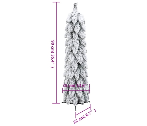 Árbol de Navidad artificial iluminado con 45 LED y nieve 90 cm