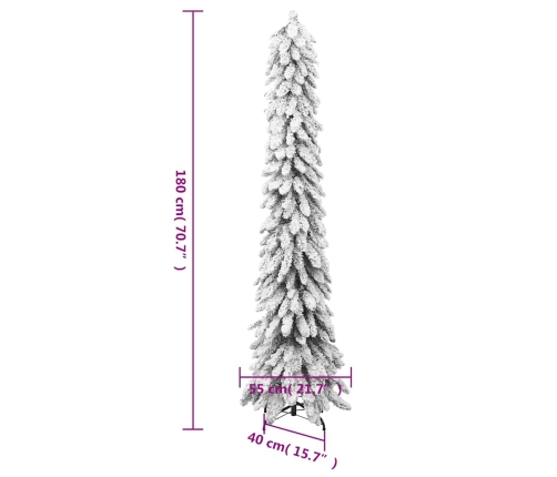 Árbol de Navidad artificial iluminado 100 LEDs y nieve 180 cm