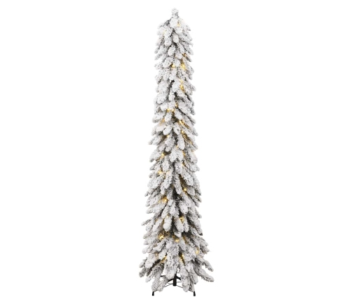 Árbol de Navidad artificial iluminado 100 LEDs y nieve 180 cm