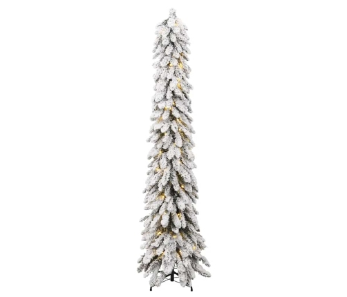 Árbol de Navidad artificial iluminado 130 LEDs y nieve 210 cm