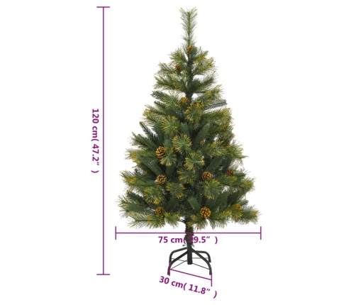 Árbol de Navidad artificial con piñas 120 cm