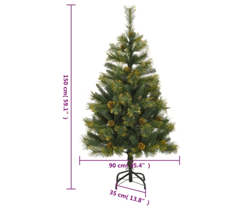 Árbol de Navidad artificial con piñas 150 cm