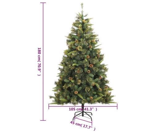 Árbol de Navidad artificial con piñas 180 cm