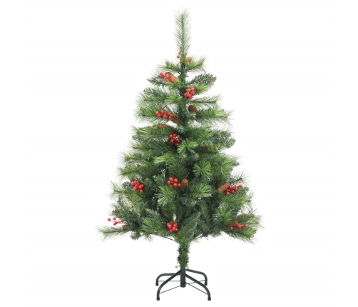 Árbol de Navidad artificial con piñas y bayas 120 cm