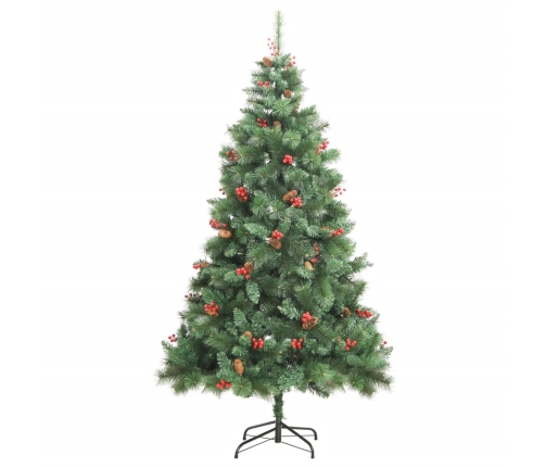 Árbol de Navidad artificial con piñas y bayas 180 cm