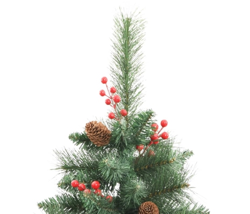 Árbol de Navidad artificial con piñas y bayas 180 cm