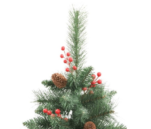 Árbol de Navidad artificial con piñas y bayas 210 cm