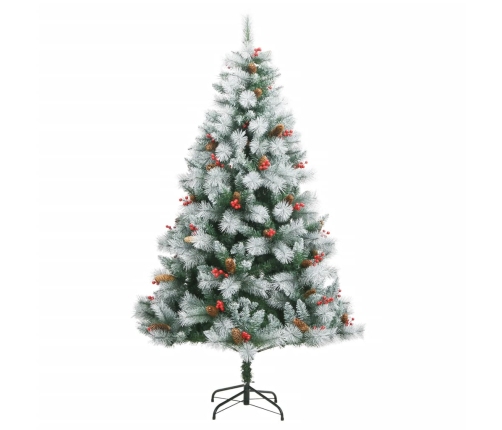 Árbol de Navidad artificial con piñas y bayas 210 cm