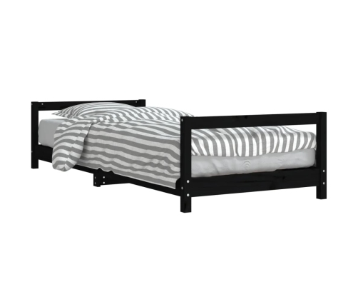 Estructura de cama para niños madera de pino negro 80x200 cm