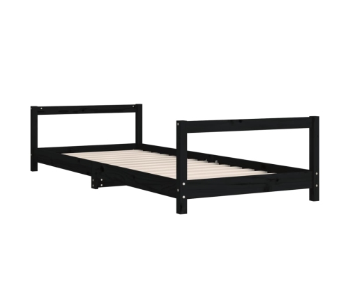 Estructura de cama para niños madera de pino negro 80x200 cm