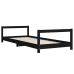 Estructura de cama para niños madera de pino negro 80x200 cm