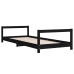 Estructura de cama para niños madera de pino negro 90x200 cm