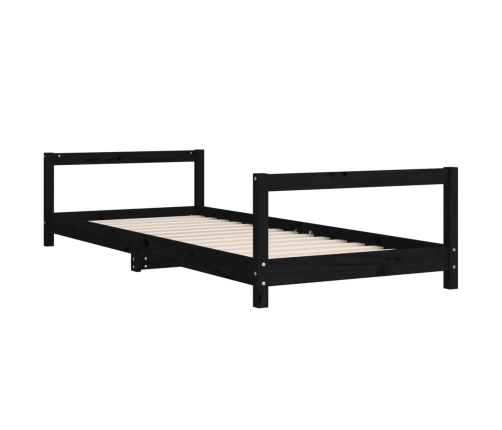 Estructura de cama para niños madera de pino negro 90x200 cm