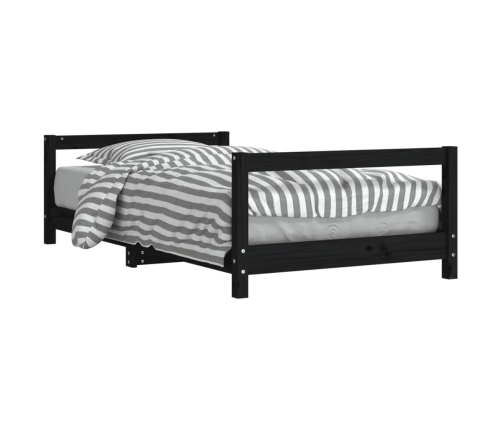 Estructura de cama para niños madera de pino negro 80x160 cm