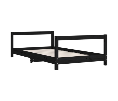 Estructura de cama para niños madera de pino negro 80x160 cm