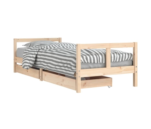 Estructura de cama para niños con cajones madera pino 80x200 cm