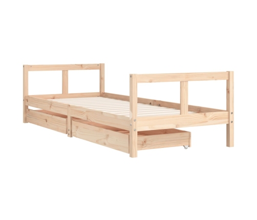 Estructura de cama para niños con cajones madera pino 80x200 cm