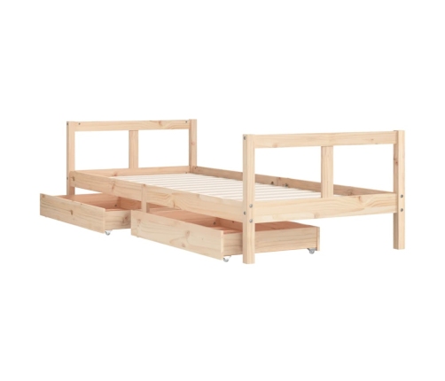 Estructura de cama para niños con cajones madera pino 80x200 cm