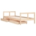 Estructura de cama para niños con cajones madera pino 80x200 cm