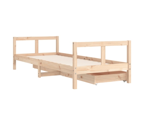 Estructura de cama para niños con cajones madera pino 80x200 cm