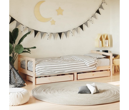 Estructura de cama para niños con cajones madera pino 80x200 cm