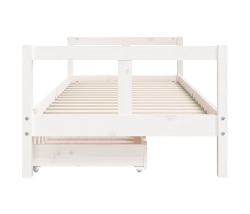 Estructura cama niños con cajones madera pino blanco 80x200 cm