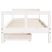 Estructura cama niños con cajones madera pino blanco 80x200 cm