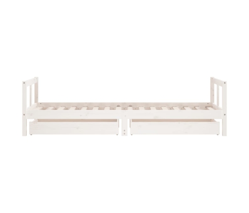 Estructura cama niños con cajones madera pino blanco 80x200 cm