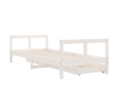 Estructura cama niños con cajones madera pino blanco 80x200 cm