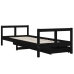 Estructura de cama niños con cajones madera pino negro 80x200cm