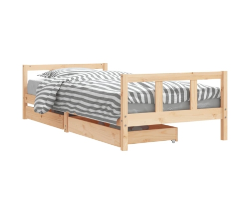 Estructura de cama para niños con cajones madera pino 90x200 cm