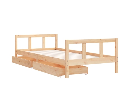 Estructura de cama para niños con cajones madera pino 90x200 cm