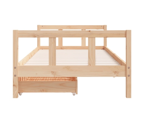 Estructura de cama para niños con cajones madera pino 90x200 cm