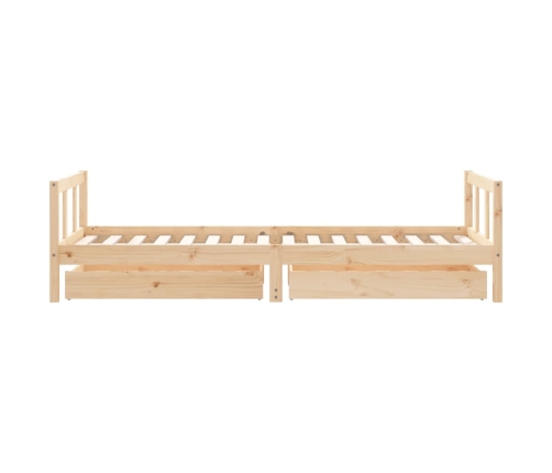 Estructura de cama para niños con cajones madera pino 90x200 cm