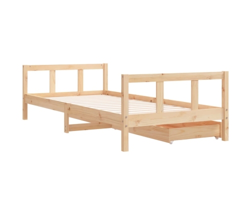 Estructura de cama para niños con cajones madera pino 90x200 cm