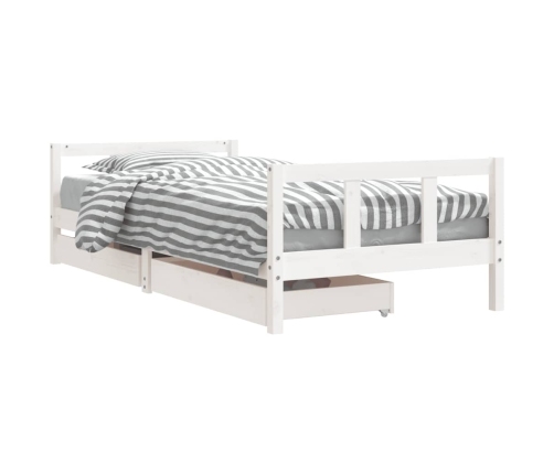 Estructura cama niños con cajones madera pino blanco 90x200 cm