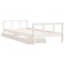 Estructura cama niños con cajones madera pino blanco 90x200 cm