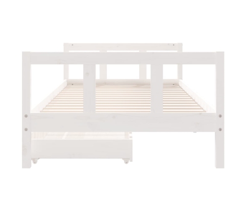 Estructura cama niños con cajones madera pino blanco 90x200 cm