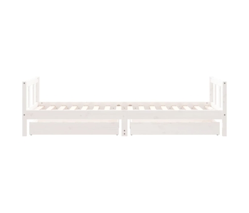 Estructura cama niños con cajones madera pino blanco 90x200 cm